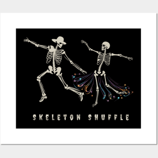 Skeleton Shuffle - Dancing Skeletons Halloween Design Posters and Art